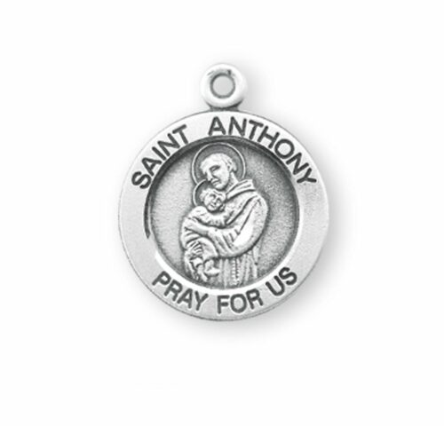 Patron Saint Anthony Round Sterling Silver Medal - Image 2