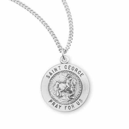Patron Saint George Round Sterling Silver Medal
