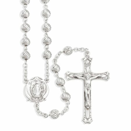 Spiral Corrugated Sterling Rosary