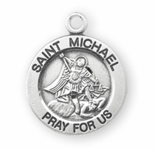 Patron Saint Michael Round Sterling Silver Medal - Image 2