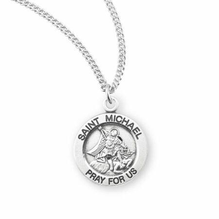 Patron Saint Michael Round Sterling Silver Medal