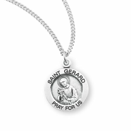 Patron Saint Gerard Round Sterling Silver Medal
