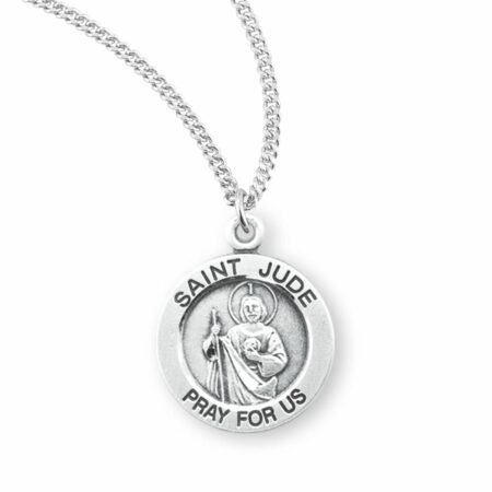 Patron Saint Jude Round Sterling Silver Medal