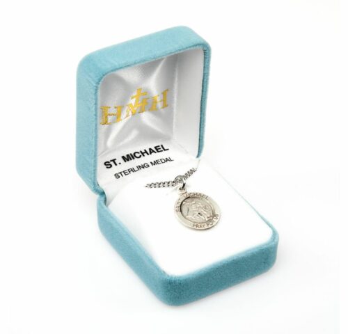 Patron Saint Michael Round Sterling Silver Medal - Image 4