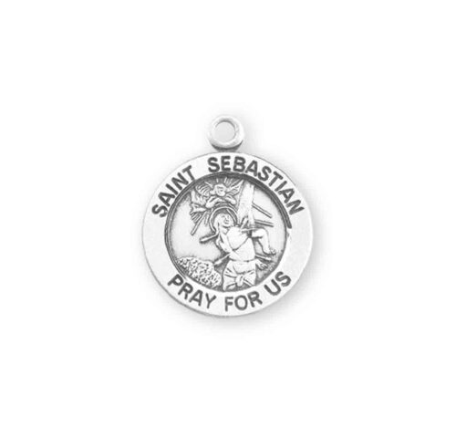 Patron Saint Sebastian Round Sterling Silver Medal - Image 2
