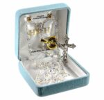 Sterling Silver Rosary Hand Made with Swarovski Crystal 4mm Aurora Borealis Faceted Beads by HMH