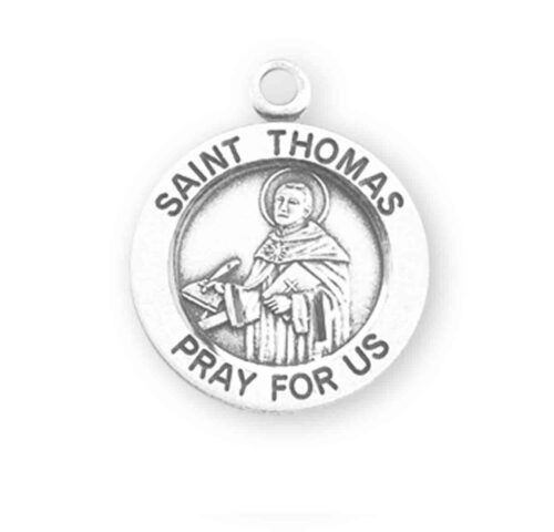 Patron Saint Thomas Round Sterling Silver Medal - Image 2