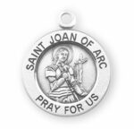 Patron Saint Joan of Arc Round Sterling Silver Medal