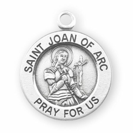 Patron Saint Joan of Arc Round Sterling Silver Medal