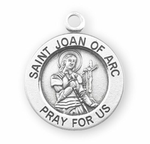 Patron Saint Joan of Arc Round Sterling Silver Medal