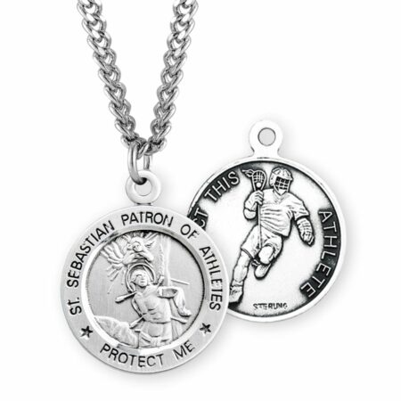 Saint Sebastian Round Lacrosse Male Athlete Medal