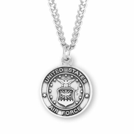 Sterling Silver Air Force Medal with St. Christopher on Reverse Side