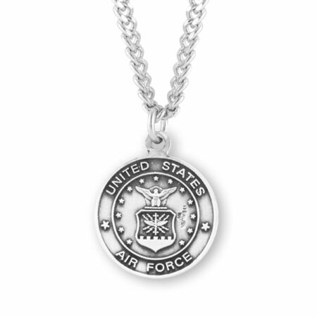 Sterling Silver Air Force Medal with St. Michael on Reverse Side