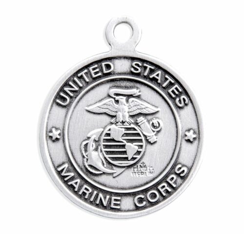 Sterling Silver Marines Medal with St. Michael on Reverse Side - Image 2