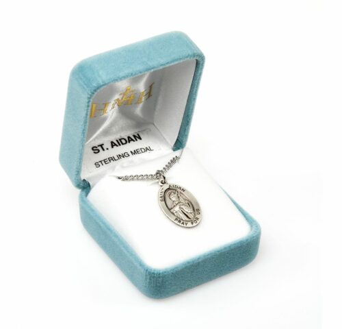 Patron Saint Aidan Oval Sterling Silver Medal - Image 4
