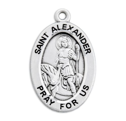 Patron Saint Alexander Oval Sterling Silver Medal - Image 2