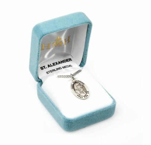 Patron Saint Alexander Oval Sterling Silver Medal - Image 4