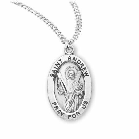 Patron Saint Andrew Oval Sterling Silver Medal