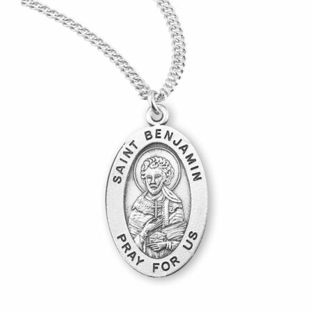 Patron Saint Benjamin Oval Sterling Silver Medal
