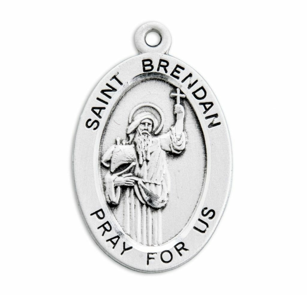 Patron Saint Brendan Oval Sterling Silver Medal - Buy Religious ...