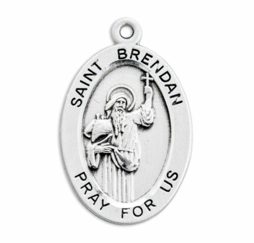 Patron Saint Brendan Oval Sterling Silver Medal - Image 2