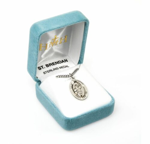Patron Saint Brendan Oval Sterling Silver Medal - Image 4