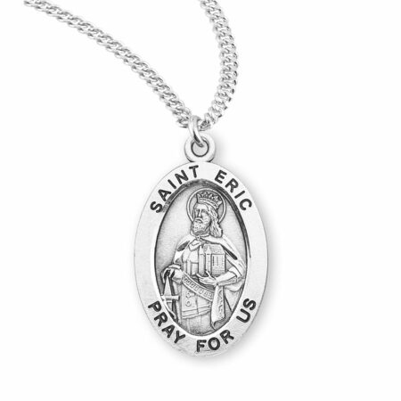 Patron Saint Eric Oval Sterling Silver Medal