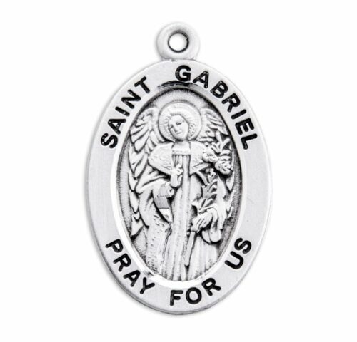 Patron Saint Gabriel Oval Sterling Silver Medal - Image 2