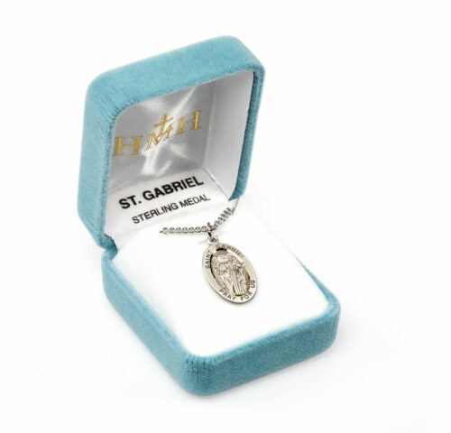 Patron Saint Gabriel Oval Sterling Silver Medal - Image 4