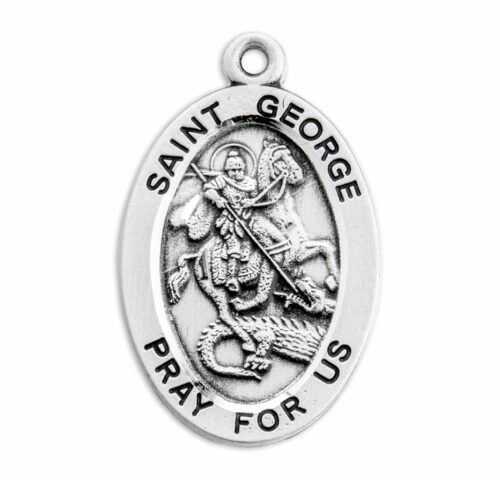 Patron Saint George Oval Sterling Silver Medal - Image 2