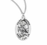 Patron Saint George Oval Sterling Silver Medal