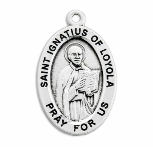 Patron Saint Ignatius of Loyola Oval Sterling Silver Medal - Image 2