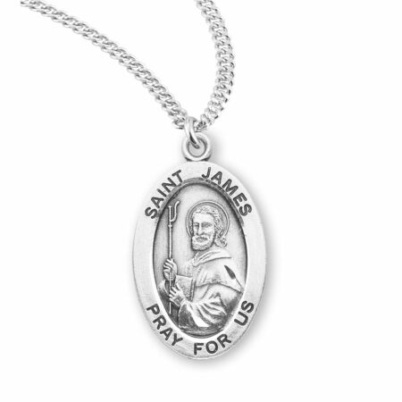 Patron Saint James Oval Sterling Silver Medal