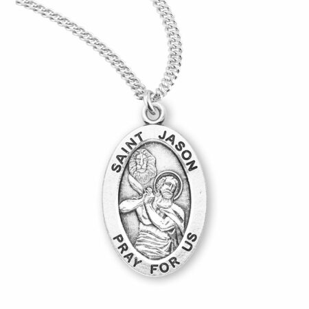Patron Saint Jason Oval Sterling Silver Medal