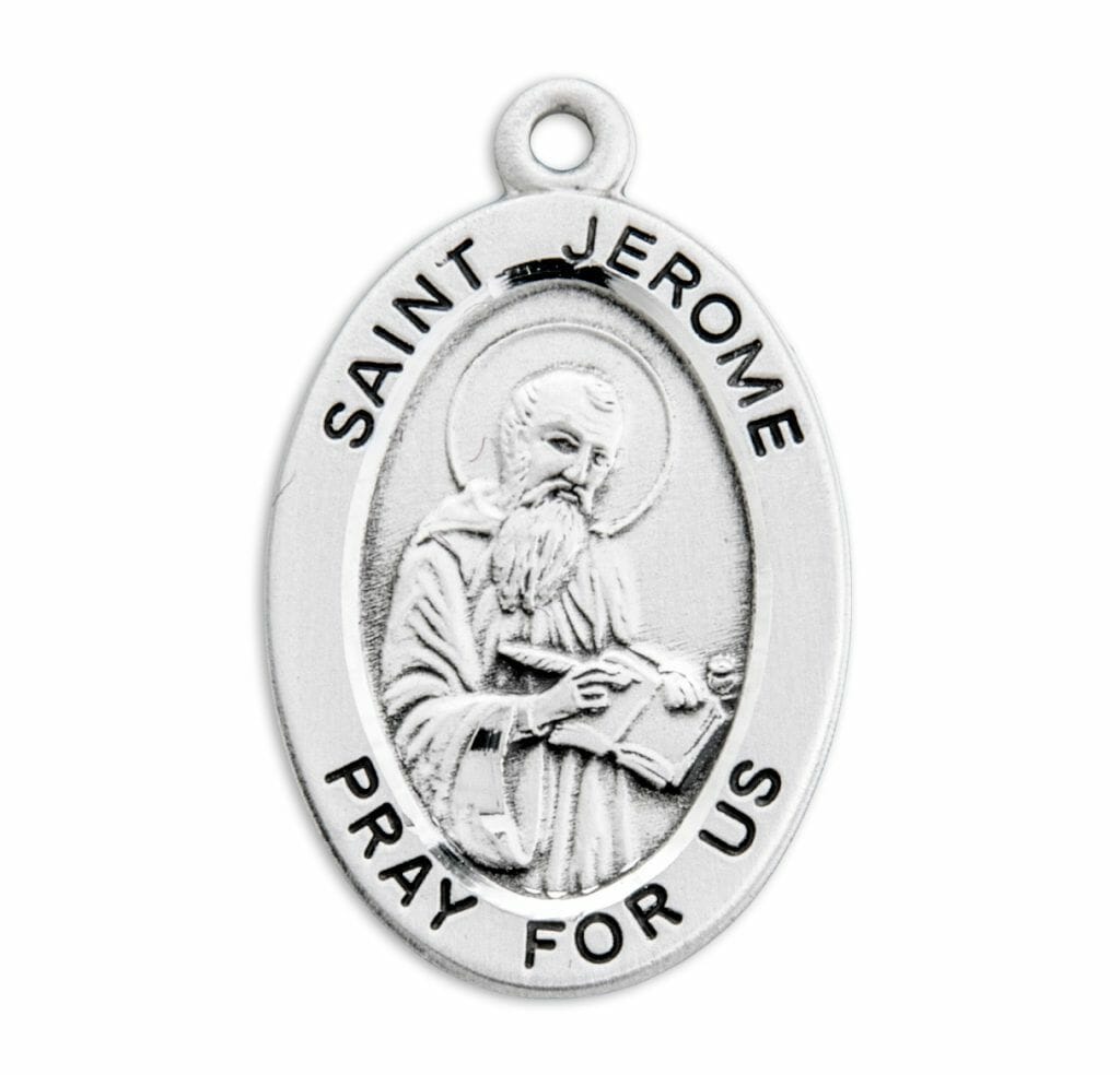 Patron Saint Jerome Oval Sterling Silver Medal - Buy Religious Catholic ...