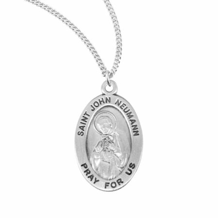 Patron Saint John Neumann Oval Sterling Silver Medal