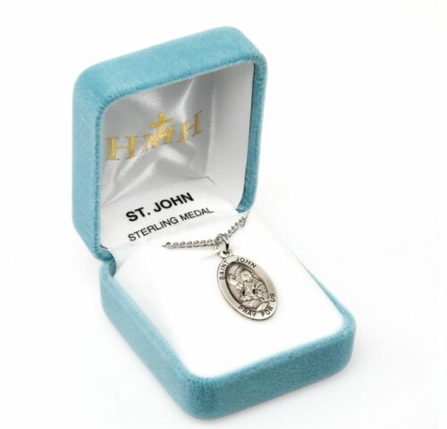 Patron Saint John the Evangelist Oval Sterling Silver Medal - Image 4