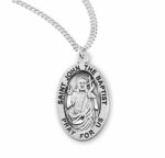 Patron Saint John the Baptist Oval Sterling Silver Medal