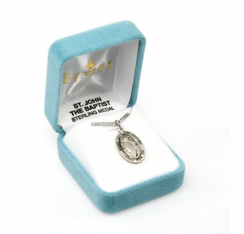 Patron Saint John the Baptist Oval Sterling Silver Medal - Image 4