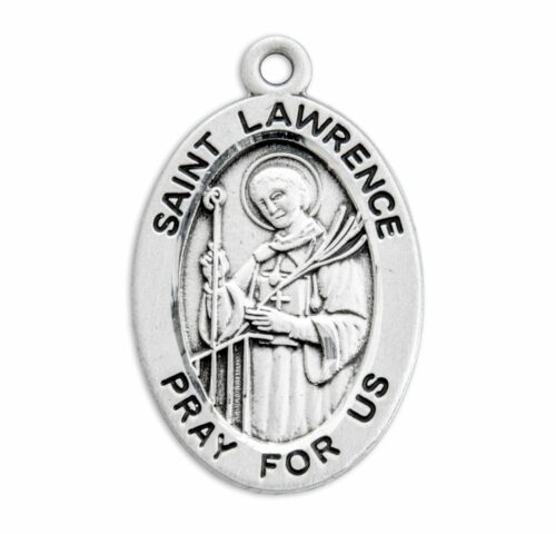 Patron Saint Lawrence Oval Sterling Silver Medal - Image 2