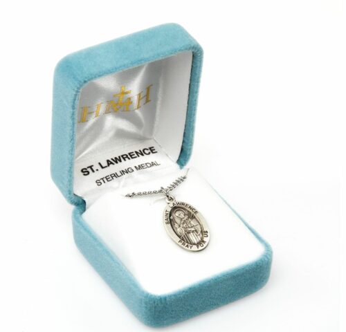 Patron Saint Lawrence Oval Sterling Silver Medal - Image 4