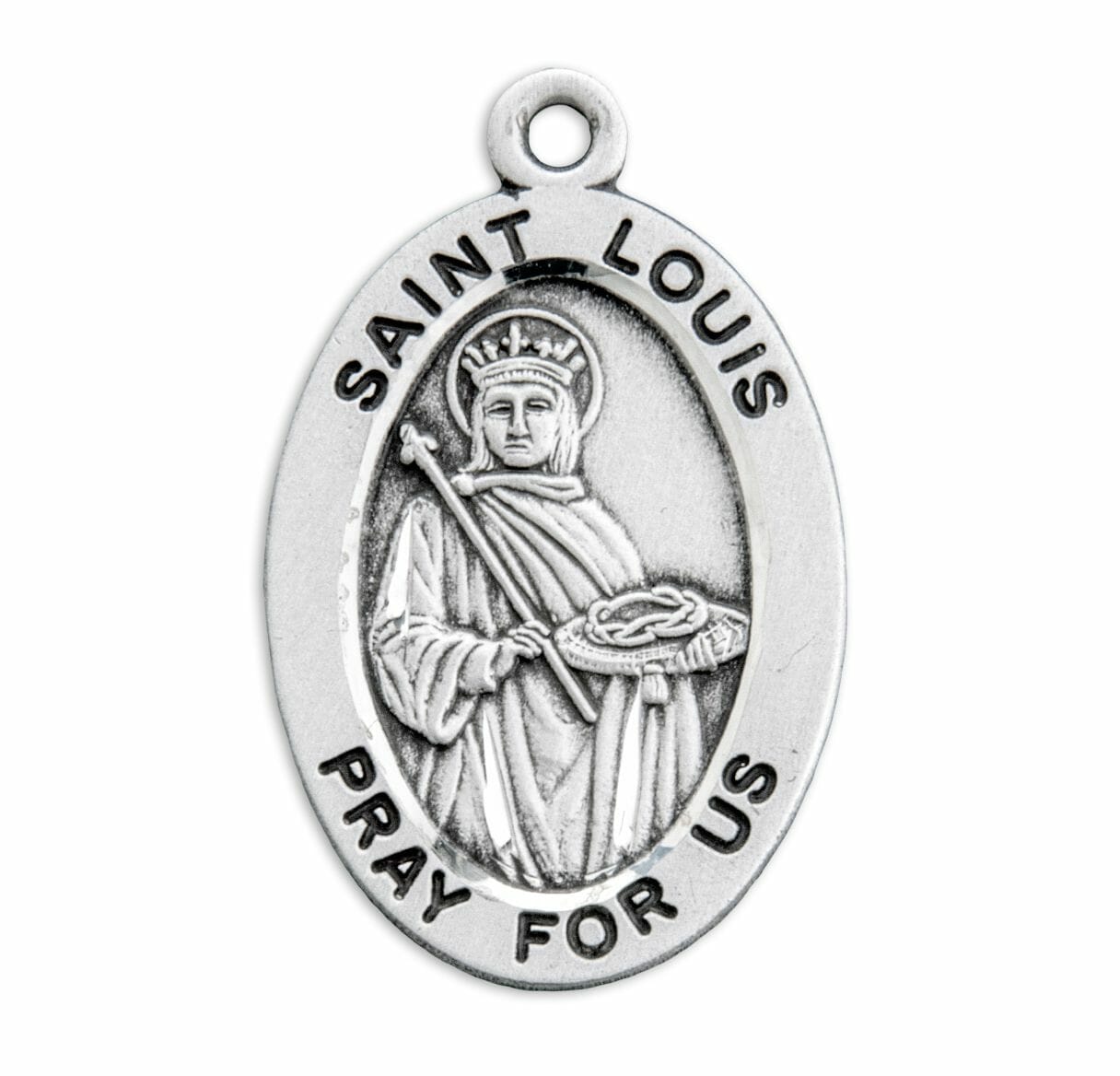 Patron Saint Louis Oval Sterling Silver Medal - Buy Religious Catholic ...