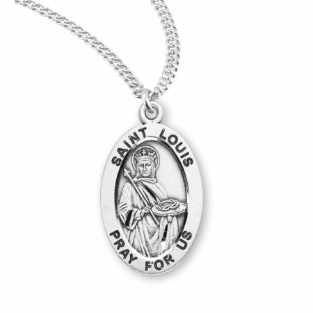 Patron Saint Louis Oval Sterling Silver Medal