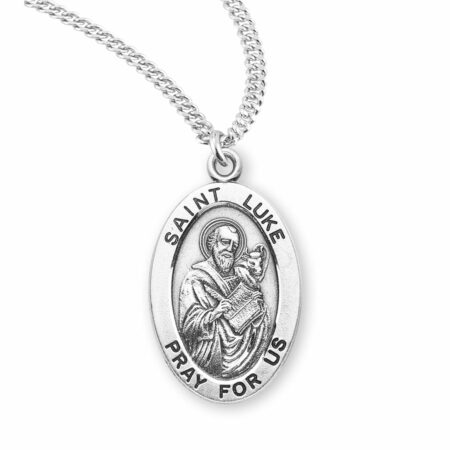 Patron Saint Luke Oval Sterling Silver Medal