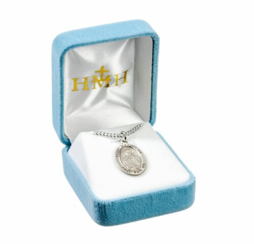 Patron Saint Maximilian Kolbe Oval Sterling Silver Medal - Image 4
