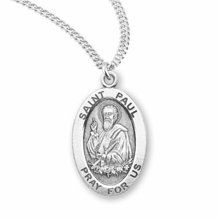 Patron Saint Paul Oval Sterling Silver Medal
