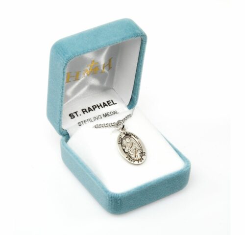 Patron Saint Raphael Archangel Oval Sterling Silver Medal - Image 4