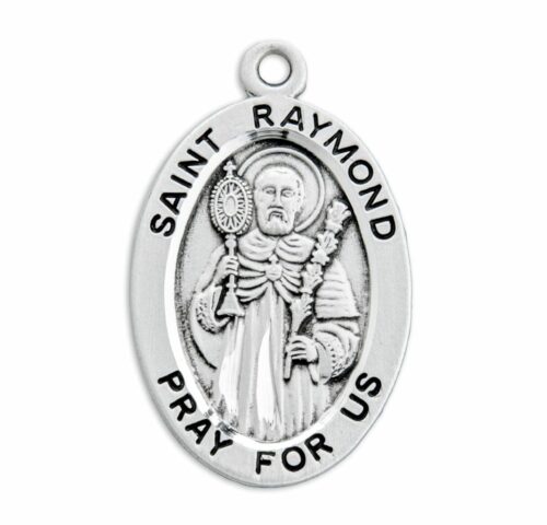 Patron Saint Raymond Oval Sterling Silver Medal - Image 2