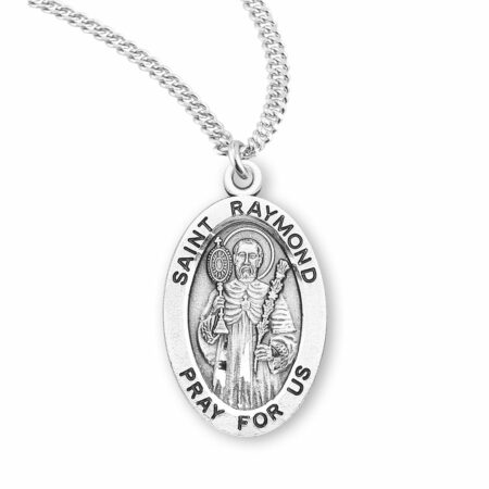 Patron Saint Raymond Oval Sterling Silver Medal