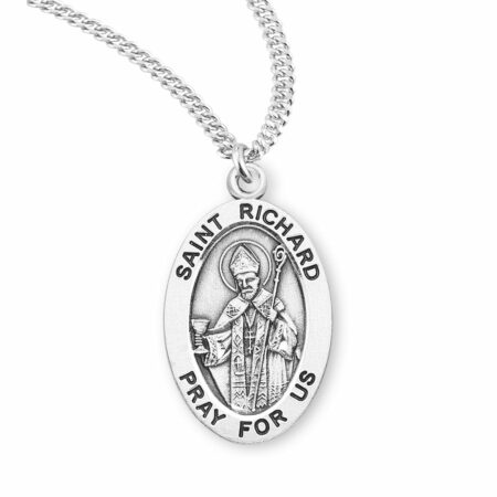 Patron Saint Richard Oval Sterling Silver Medal